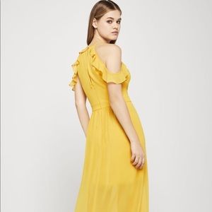 BCBGeneration Yellow Chiffon Maxi Gown